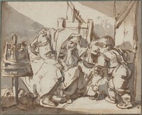 A Tired Woman with Two Children, Jean-Baptiste Greuze, 1750/1761