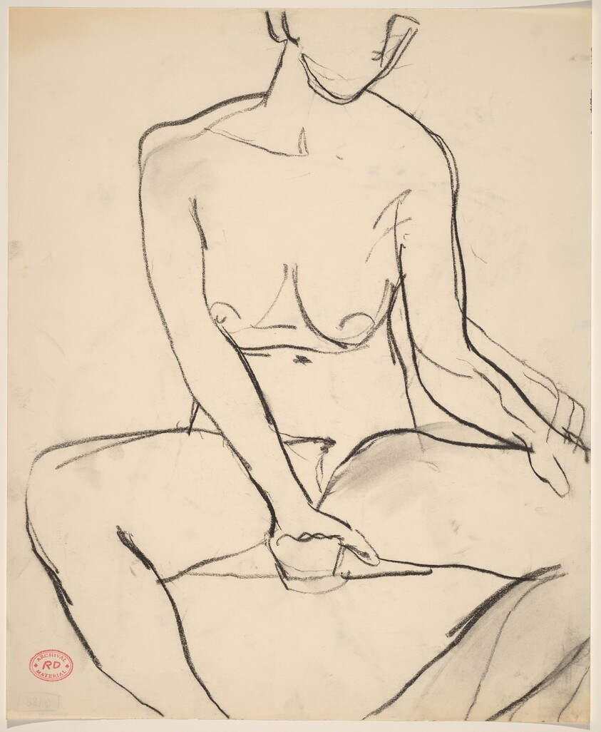 Untitled [seated female nude]