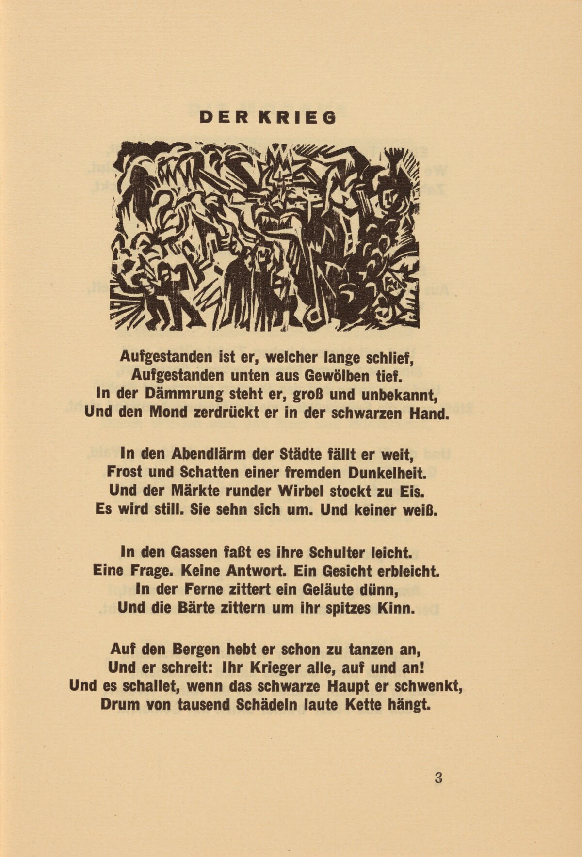 Der Krieg (The War) (headpiece, page 3) from Georg Heym: Umbra Vitae (Georg Heym: Shadow of Life)