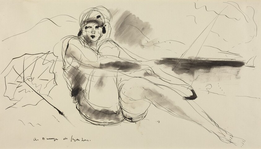 Bather Fixing Her Sandal