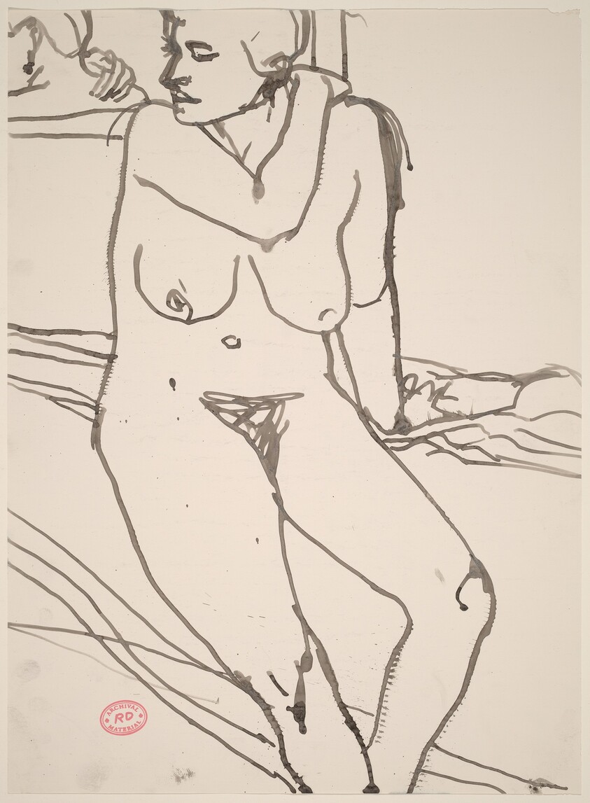 Untitled [woman reclining in undergarments]