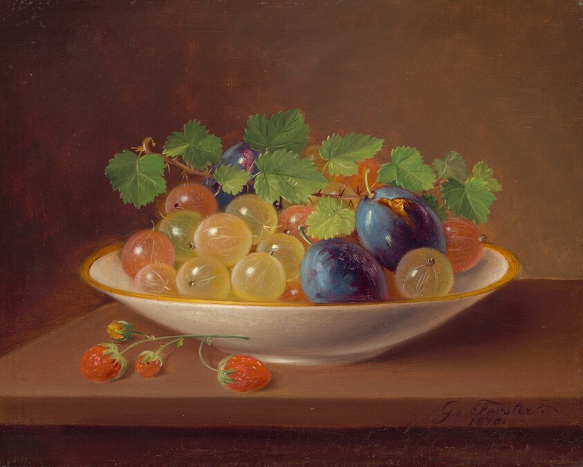 Still Life with Fruit / Gooseberries in a Bowl