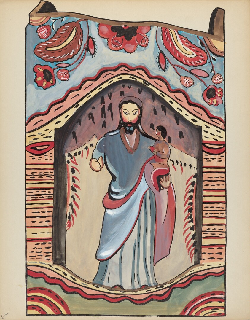 Plate 35: Saint Joseph in Wooden Niche: From Portfolio "Spanish Colonial Designs of New Mexico"