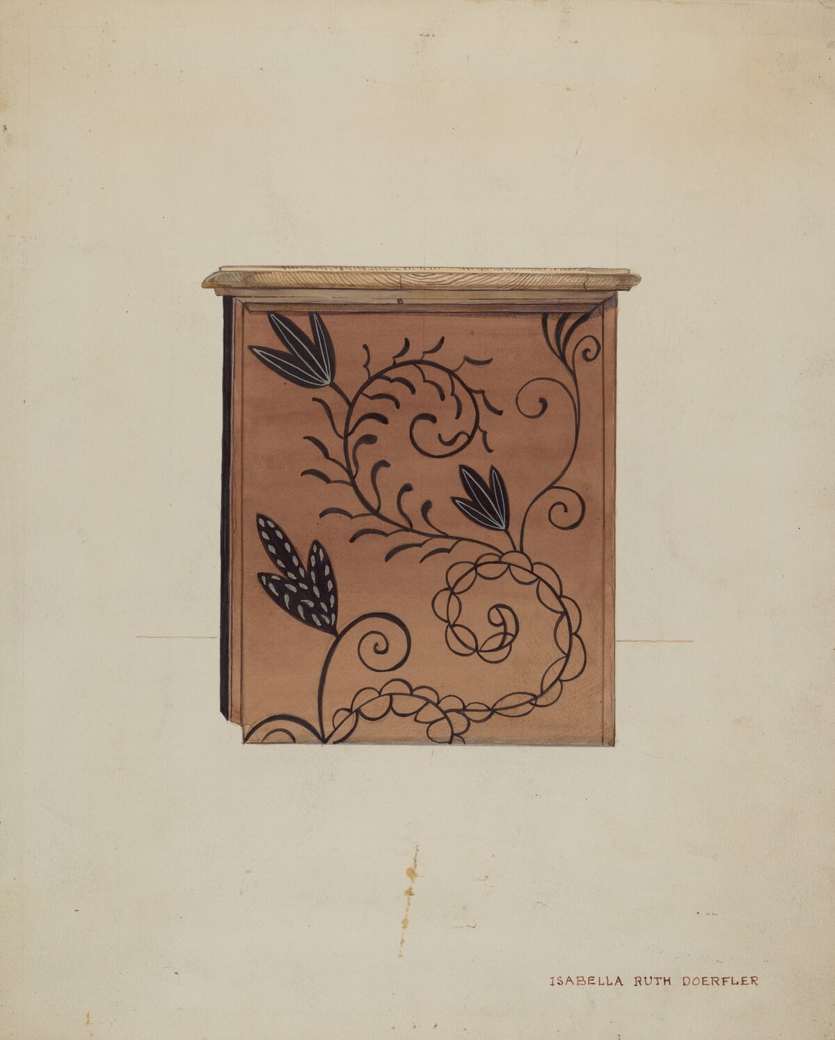 Side View of Guilford Painted Chest