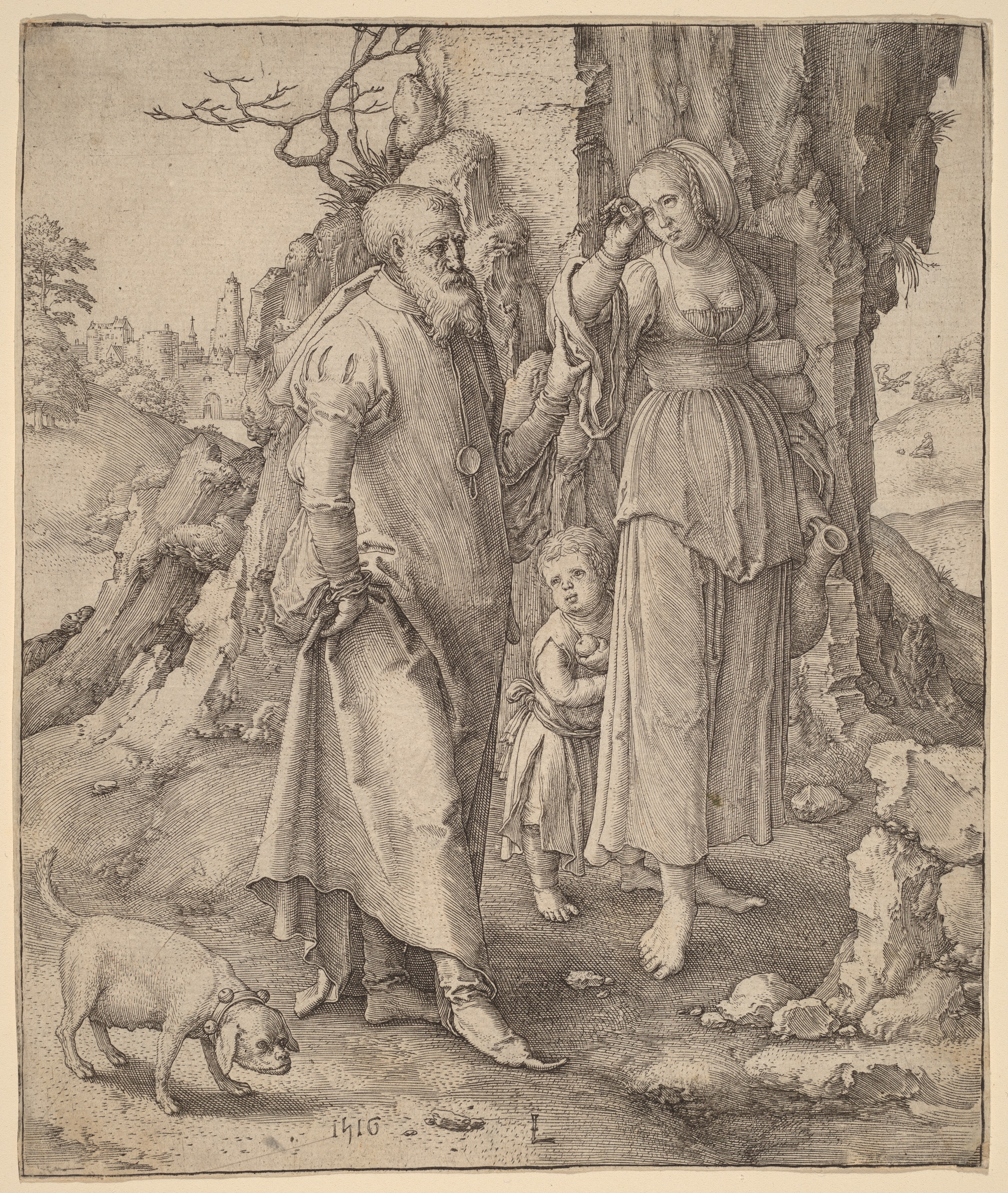 Abraham Repudiating Hagar by Lucas van Leyden