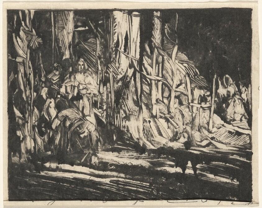 Two Figures near a Hut