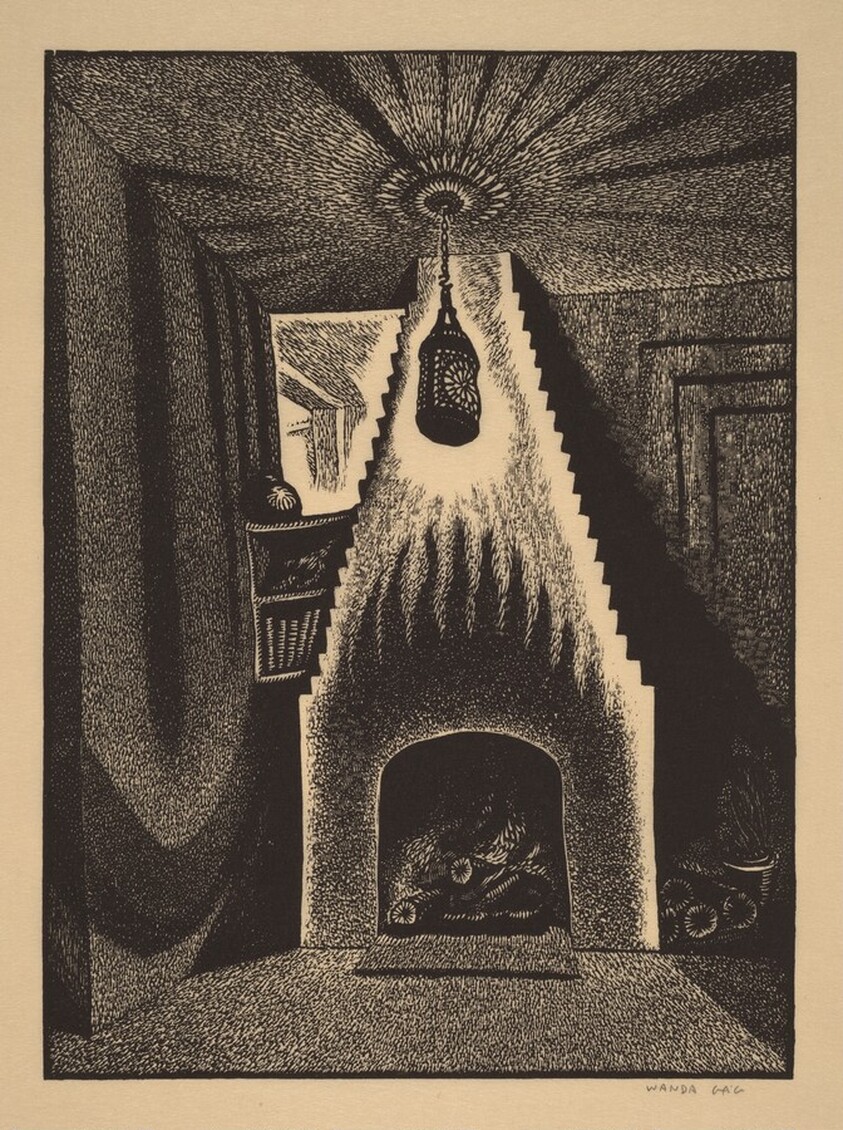 Lantern and Fireplace