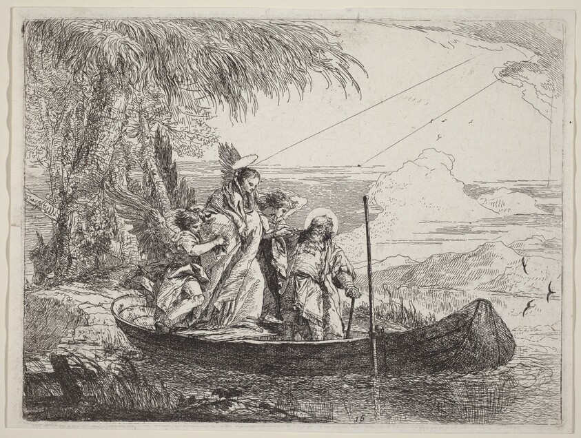 The Madonna, Child, and Angels Entering the Boat