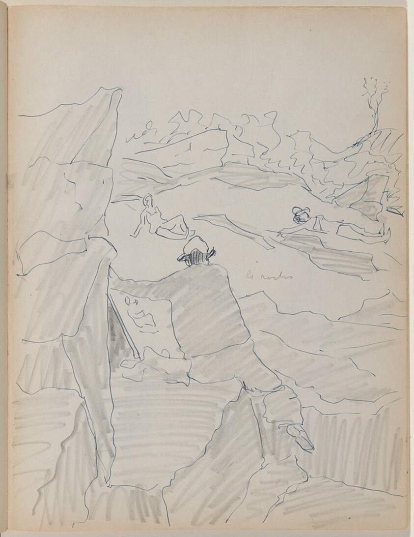 Sally Sketching Two Bathers