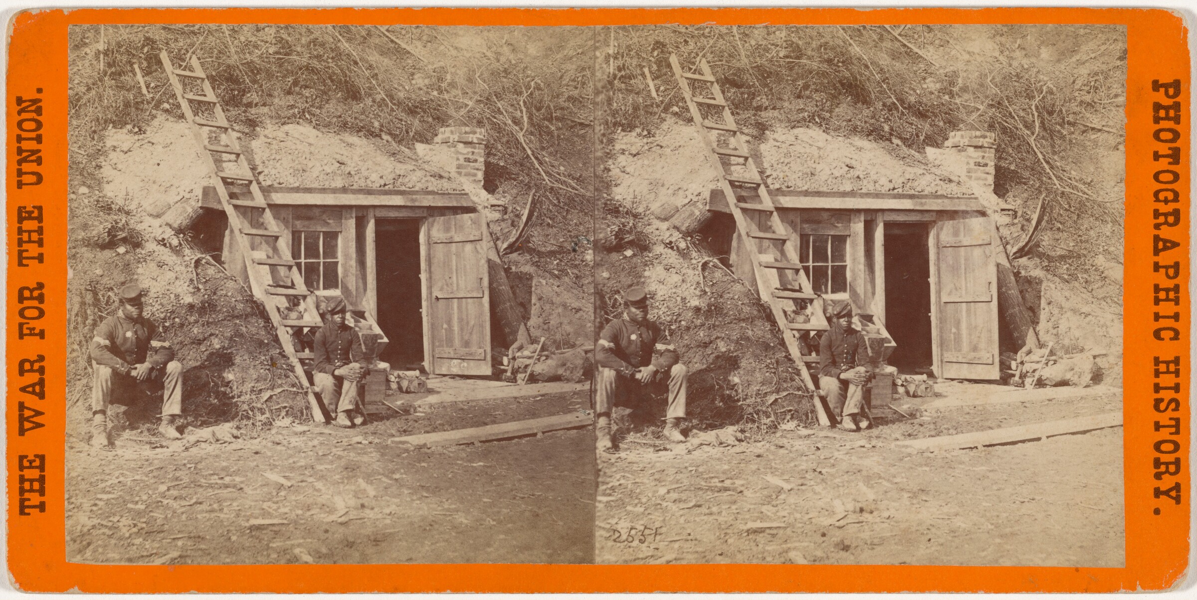 "Bombproof Quarters of Major Strong at Dutch Gap, 16th New York Artillery", E. & H.T. Anthony, July 1864