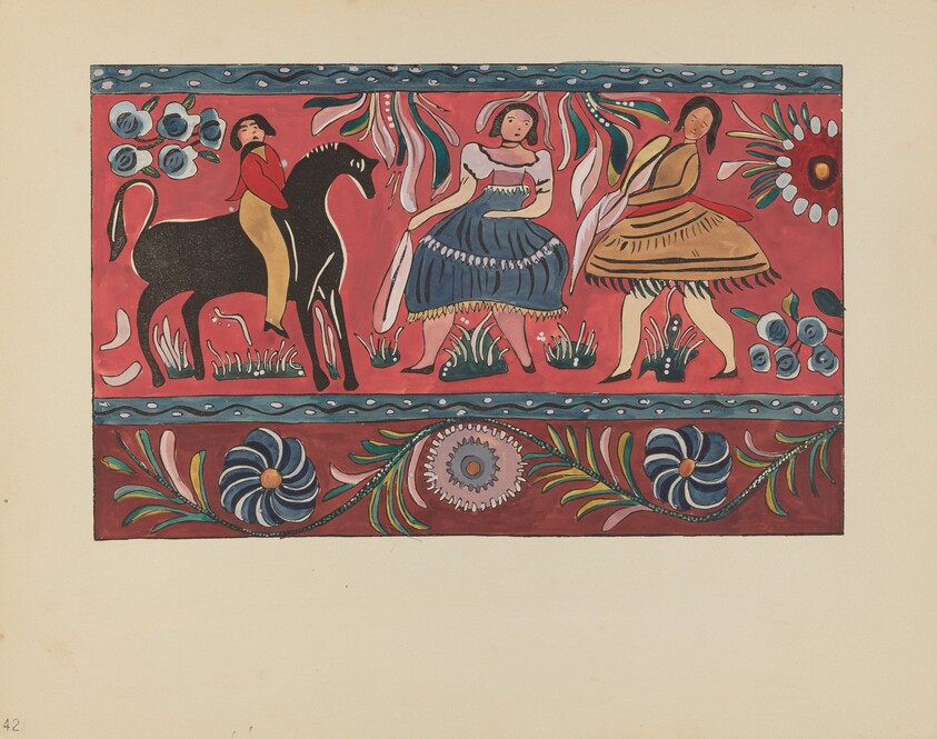 Plate 42: Painted Chest Design: From Portfolio "Spanish Colonial Designs of New Mexico"