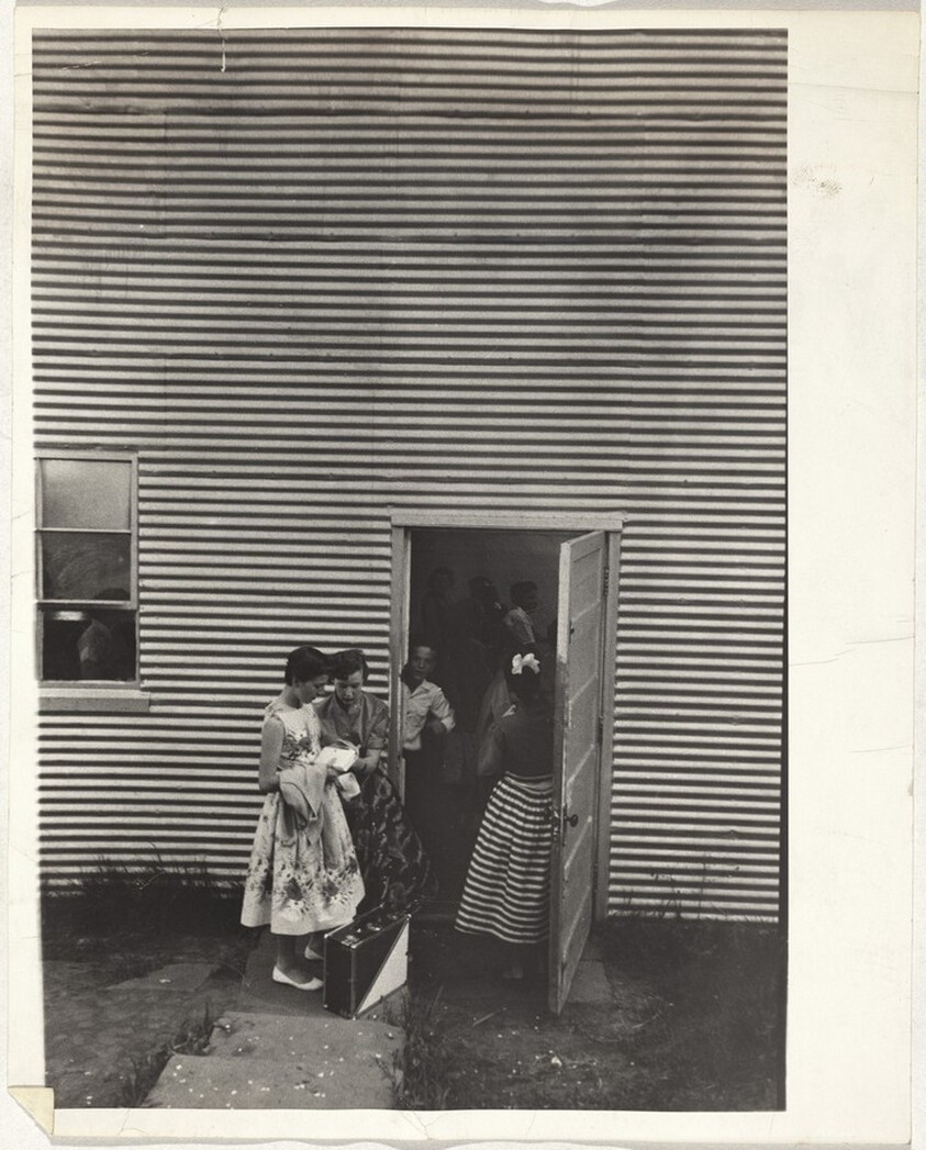 Youths in doorway--Iowa