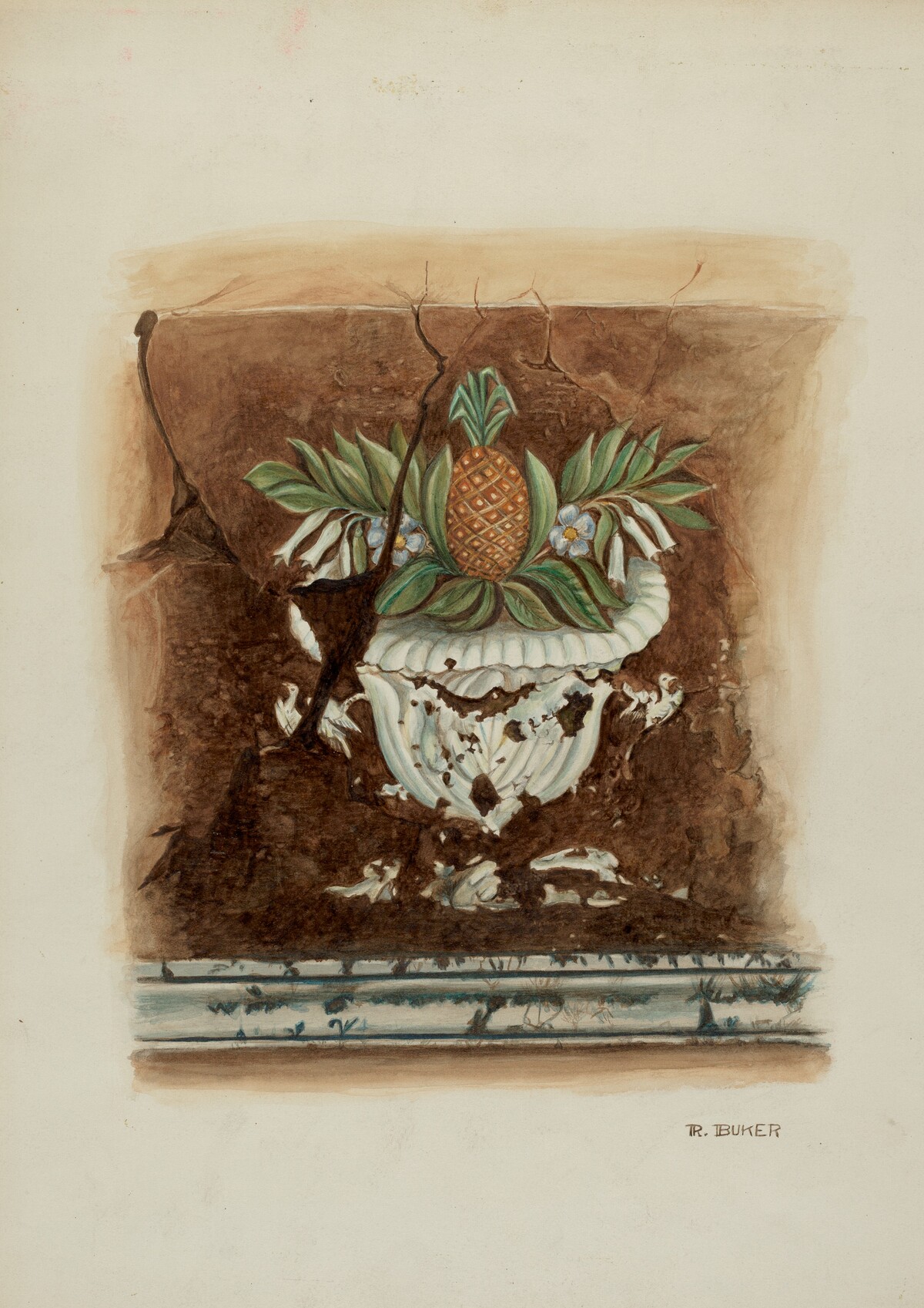 Wall Painting, Pineapple Motif