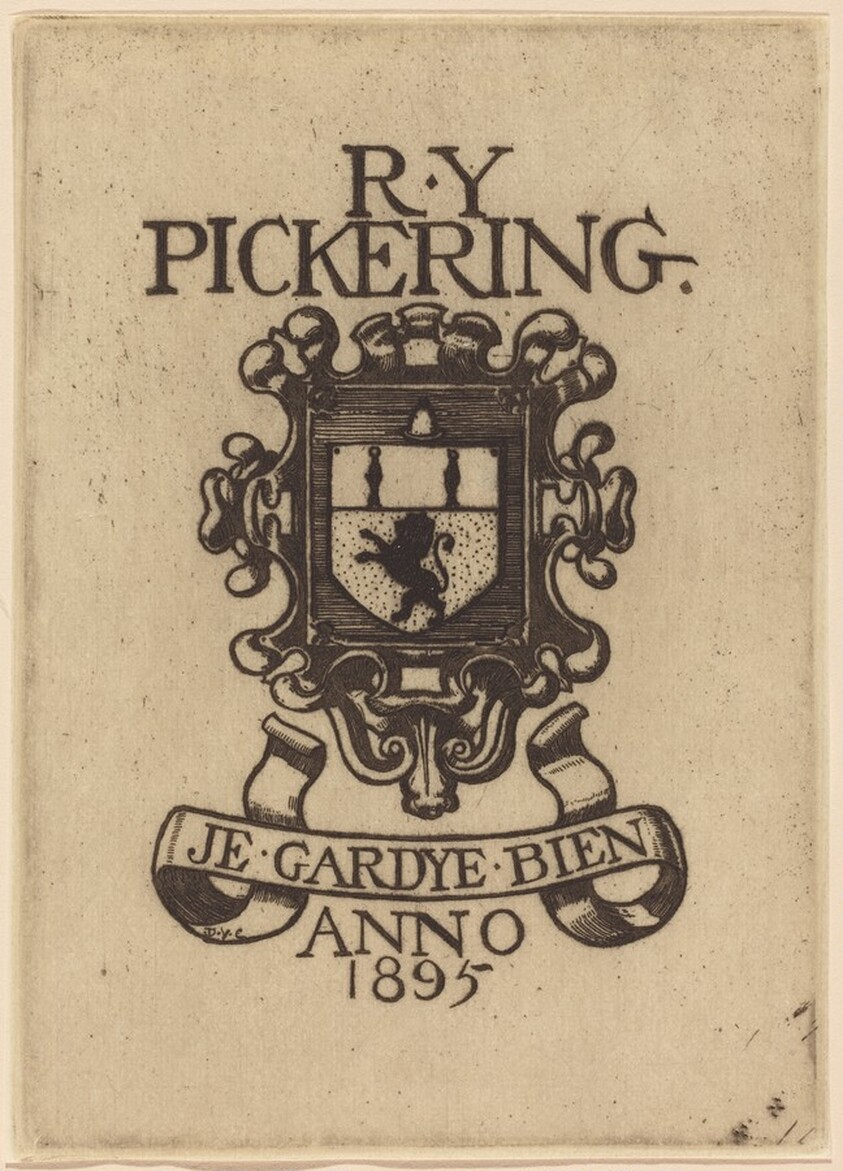 Bookplate of R.Y. Pickering, No. 1