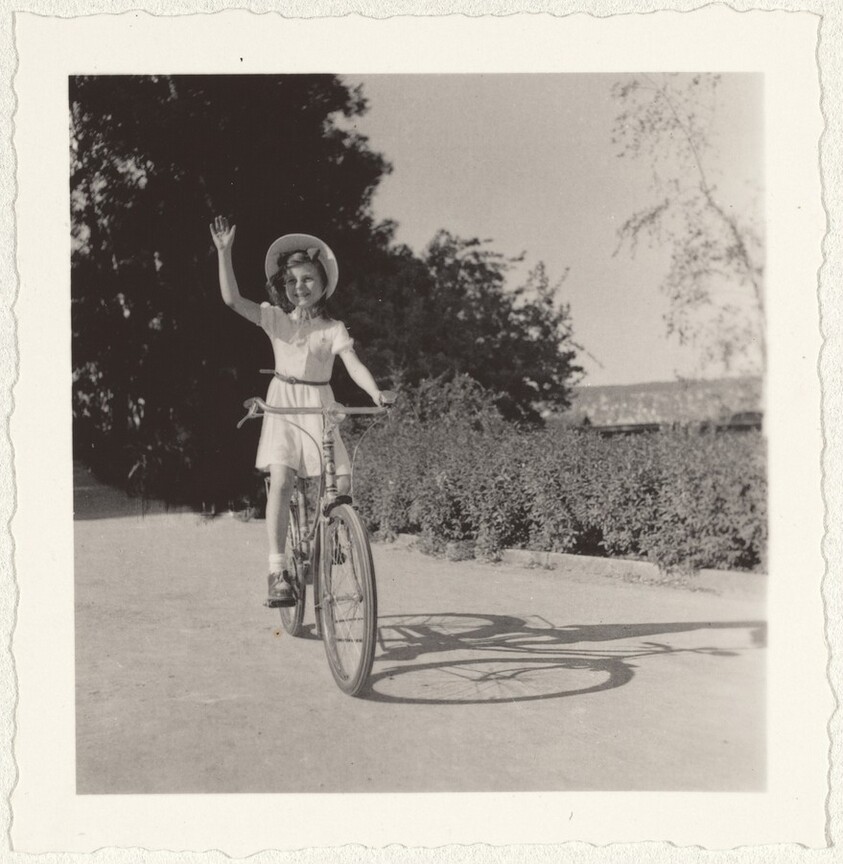 Girl riding bicycle, Basel--Children