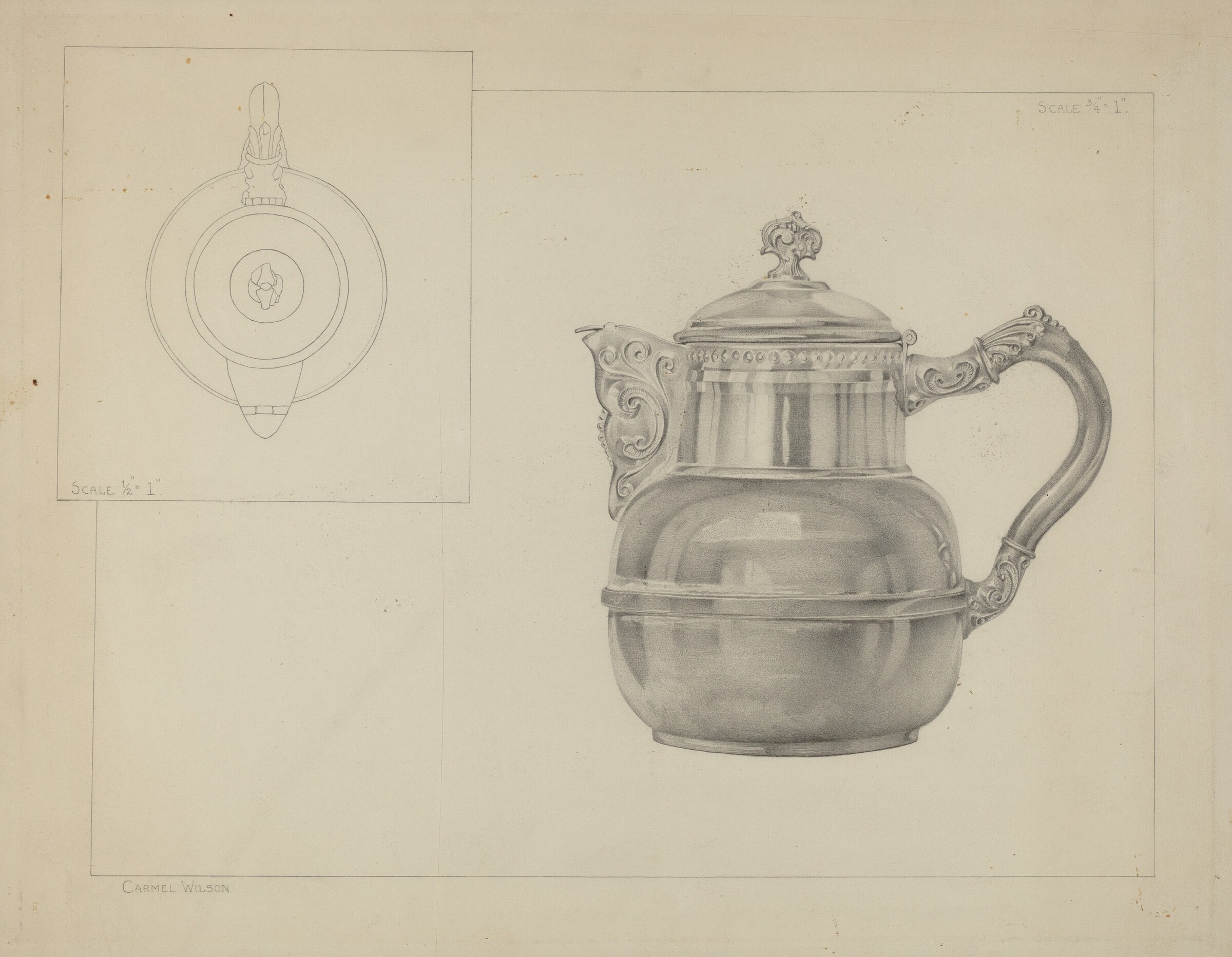 Silver Teapot, Carmel Wilson, 1935/1942