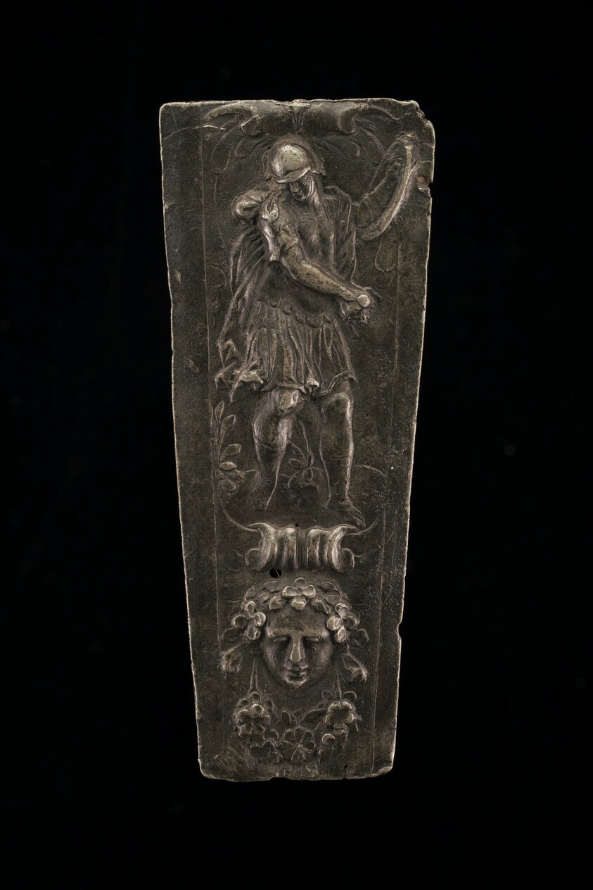 A Warrior, with a Garlanded Mask below