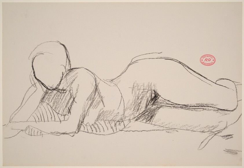 Untitled [female nude reclining on right side]