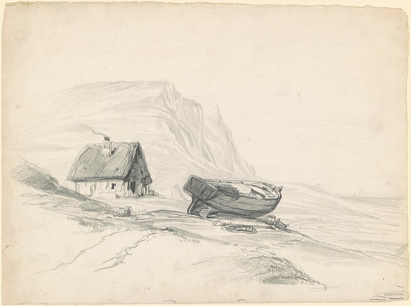 House and Boat at the Shore
