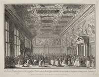 Reception by the Doge of Foreign Ambassadors in the Sala del Collegio, Giovanni Battista Brustolon after Canaletto, 1763/1766