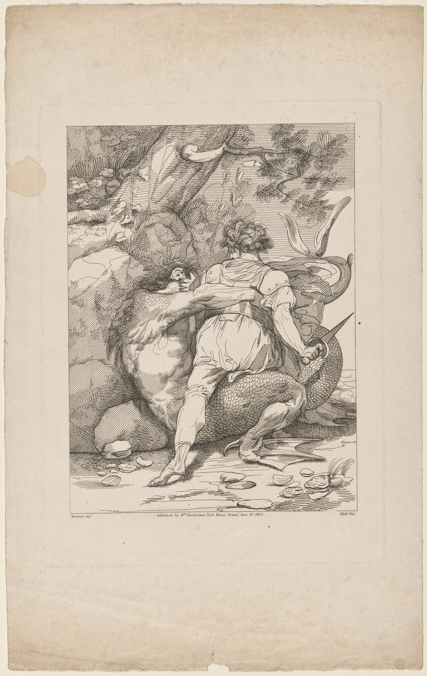 Man Attacking a Monster