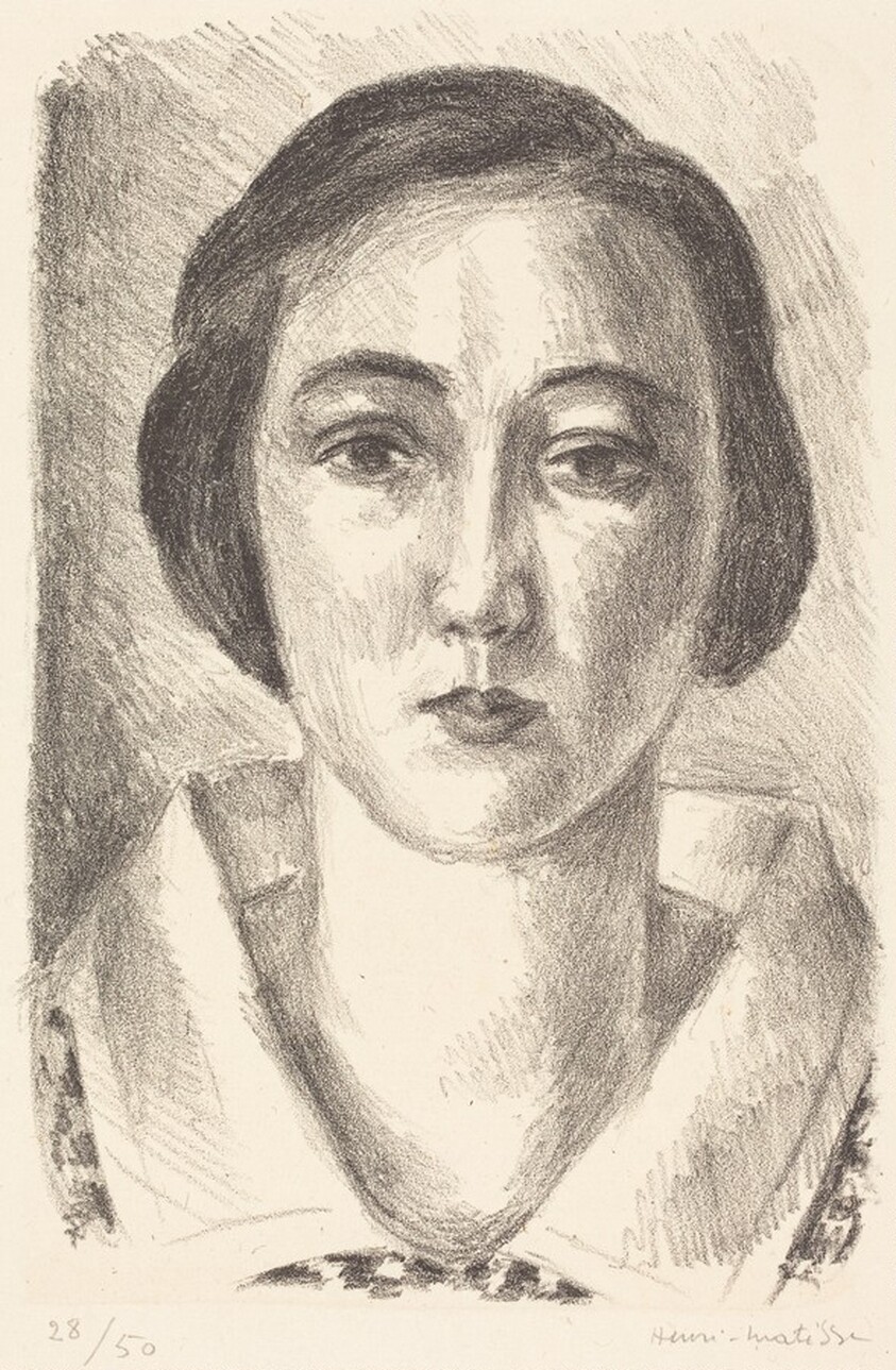 Young Girl in Flowered Dress with Organdy Collar (Jeune fille en robe fleurie au col d'organdi)