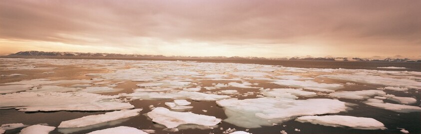The edge of the summer pack ice, Arctic Ocean north of Svalbard