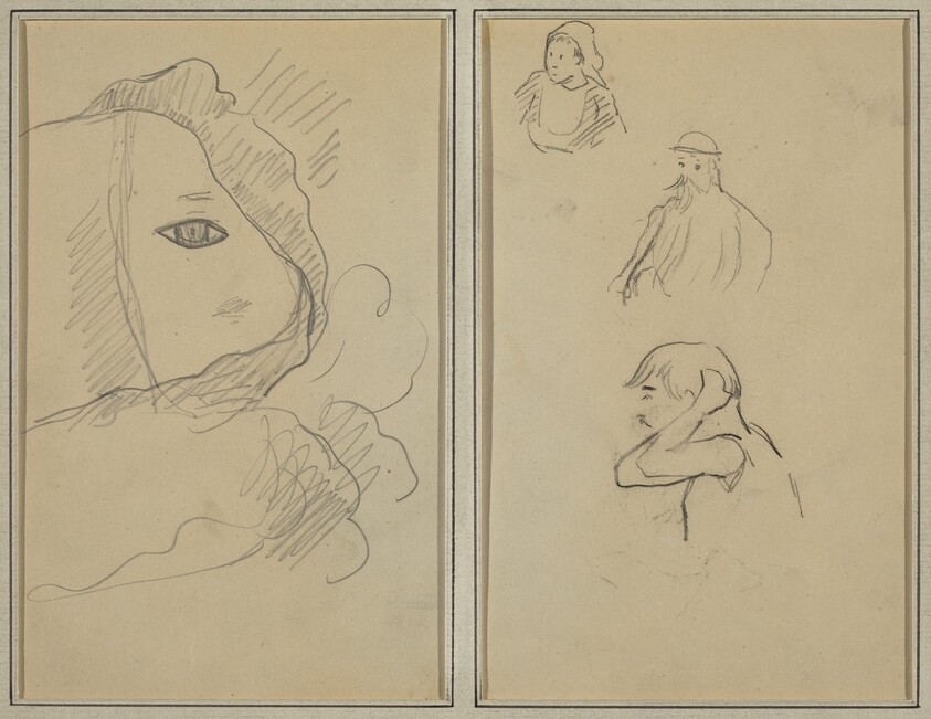 Eye and Part of Face; A Breton Woman and Two Men [recto]