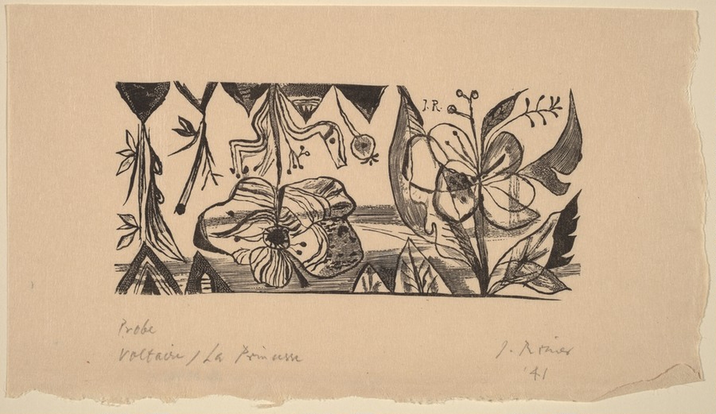 Illustration to Voltaire, "La Princesse de Babilone", Imre Reiner, 1941