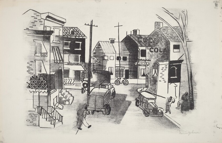 Untitled (Street scene with "Coco Cola" (sic) sign and dancing child)