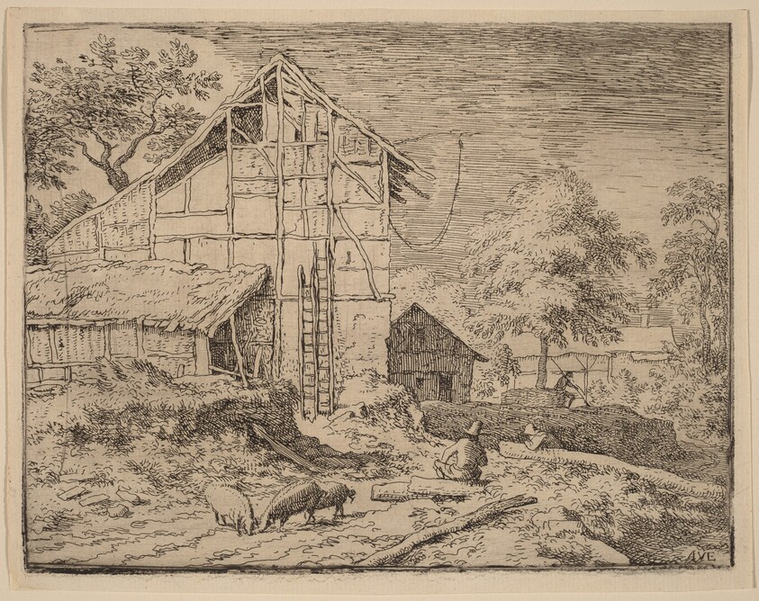 Cottage with Two Ladders