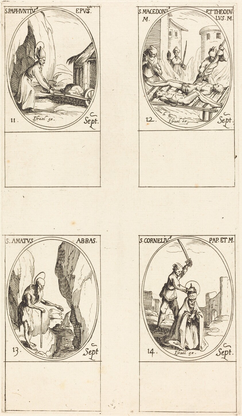 St. Paphnutius; Sts. Macedonius and Theodulus; St. Amatus; St. Cornelias