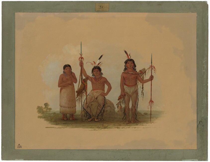 Two Arapaho Warriors and a Woman