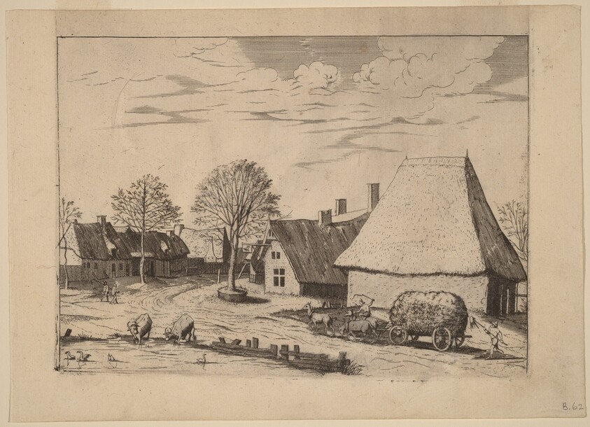 Village Street with Hay Cart