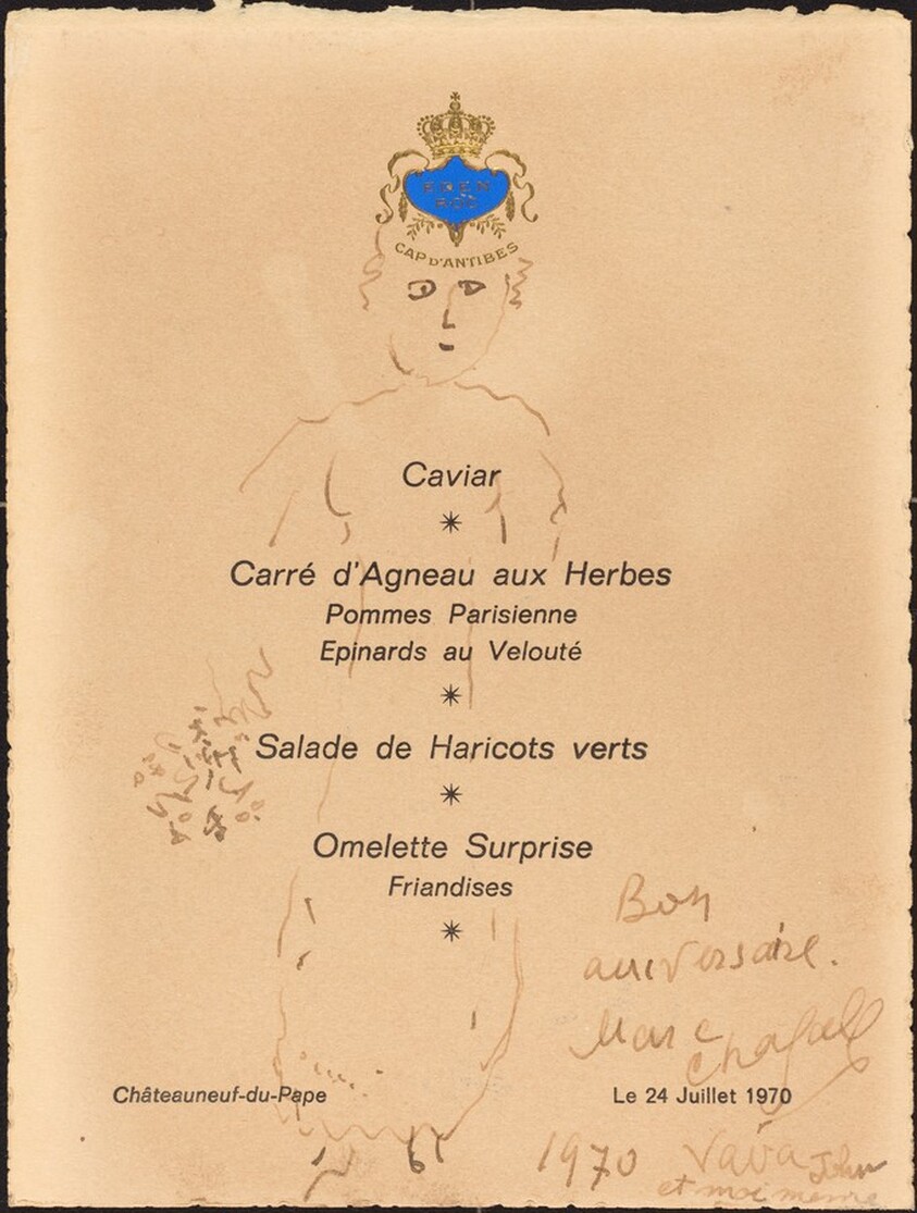 Menu with a Drawing of a Queen