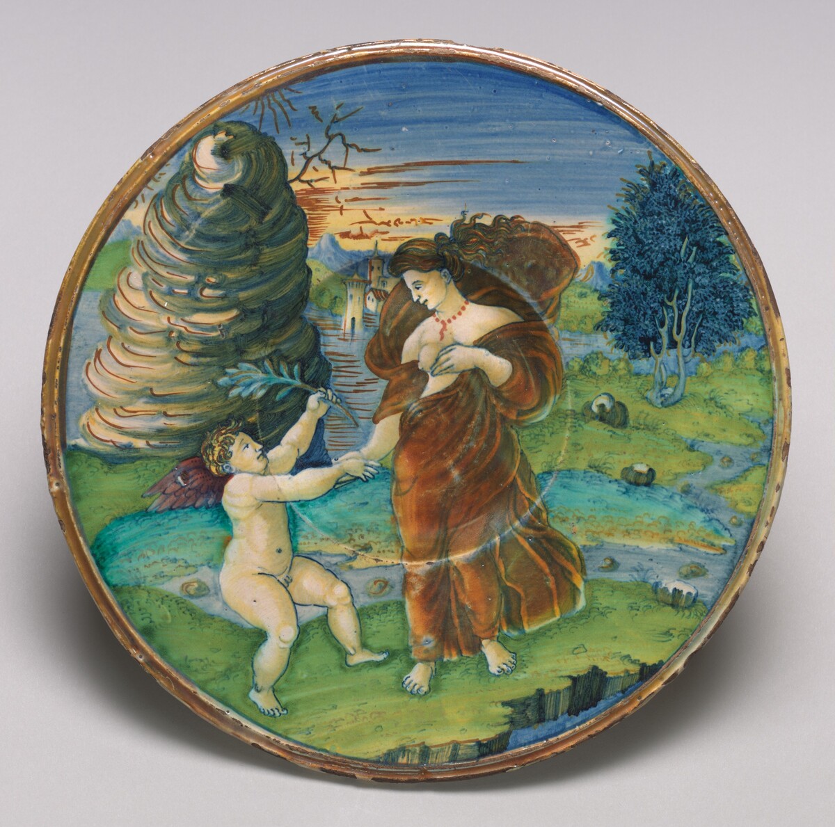 Plate with the reconciliation of Cupid and Minerva