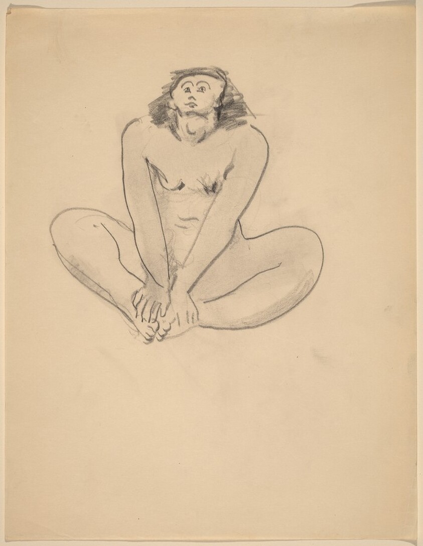 Nude Seated on the Ground, Facing Front