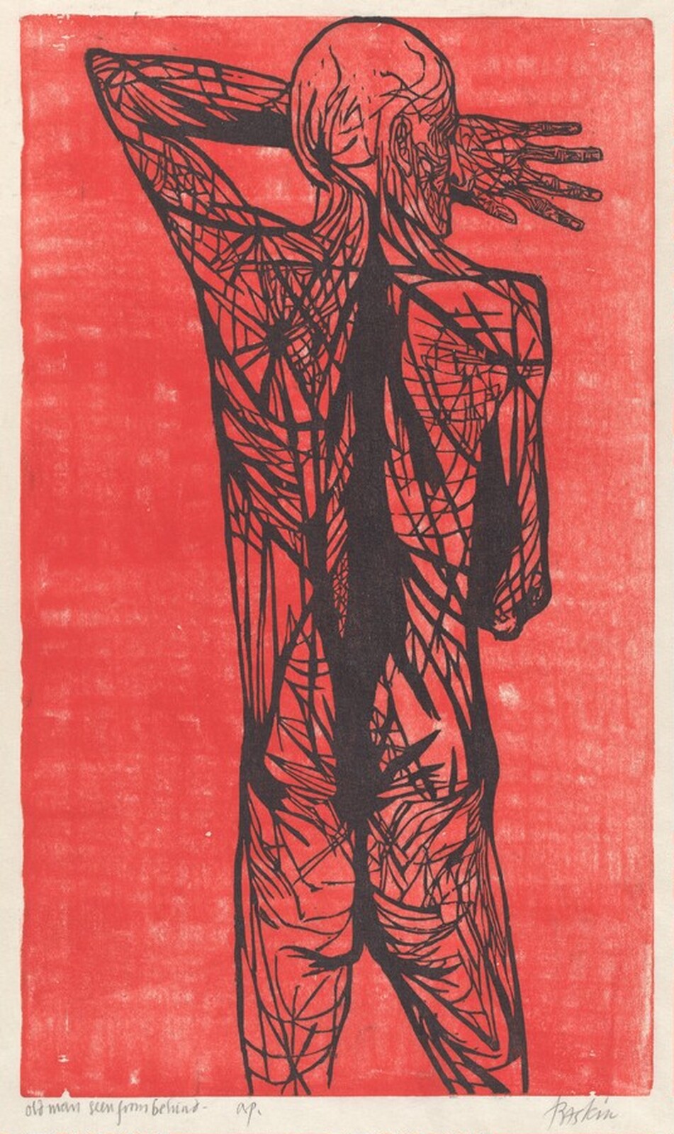 Old Man Seen from Behind, Leonard Baskin, 1952