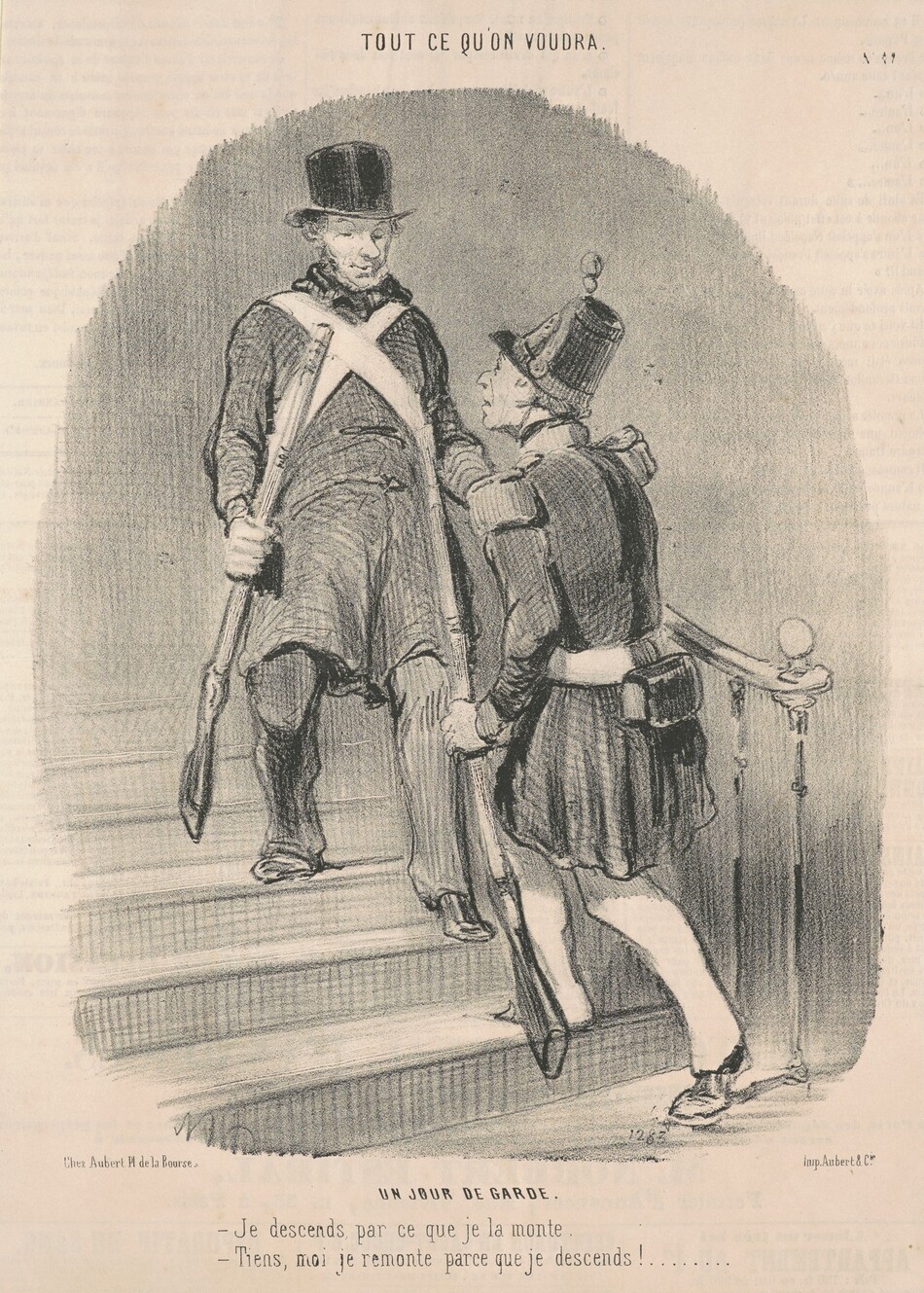 Un jour de garde by Daumier, Honoré