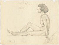 a) Nude Woman [recto]; b) Nude [verso], M.C. Escher, 1920