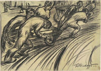 5 Arbeiter mit einen Karren (5 Workers with a Cart)