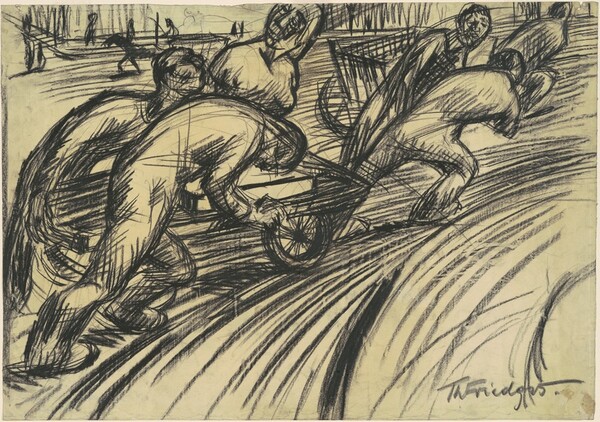 5 Arbeiter mit einen Karren (5 Workers with a Cart)
