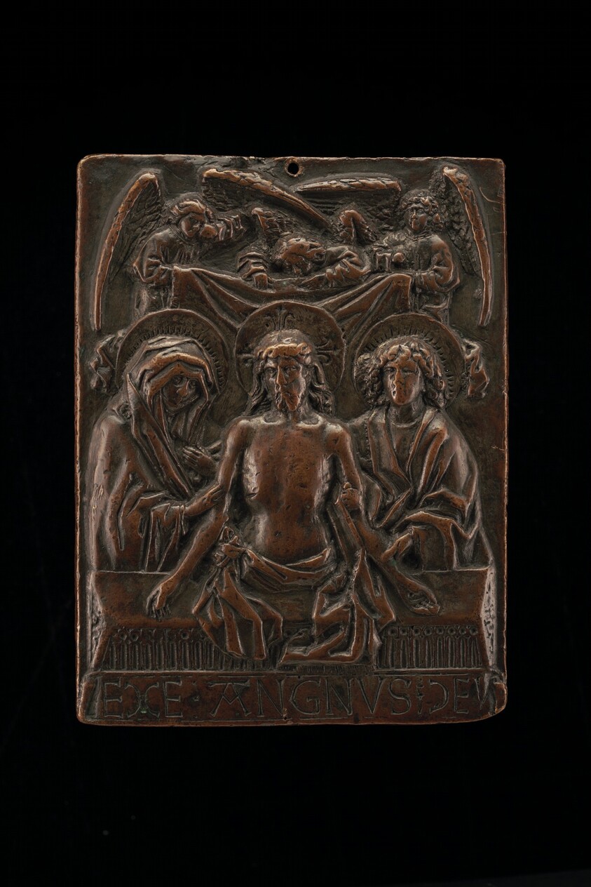 Christ in Tomb with Virgin and Saint John