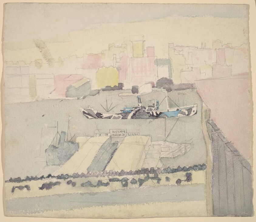 Camouflaged Vessel in River