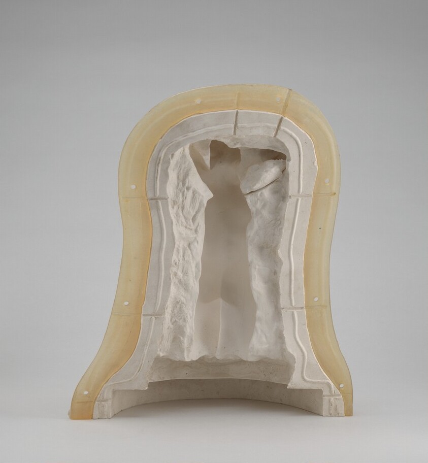 Lost-Wax Casting Display: mold, front half [second of ten steps]