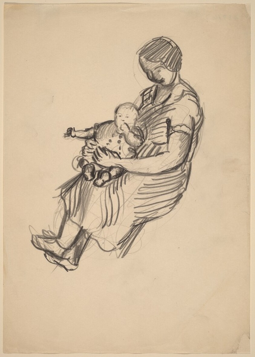 Seated Woman Holding a Child in Her Lap