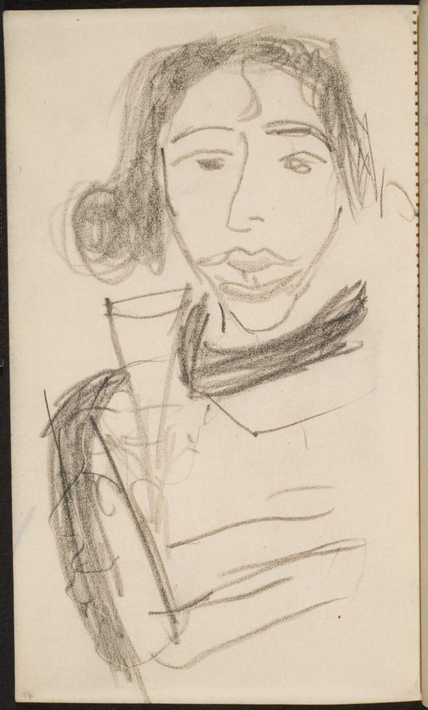 Frau mit Champagnerglas (Woman with a Glass of Champagne) [p. 96]