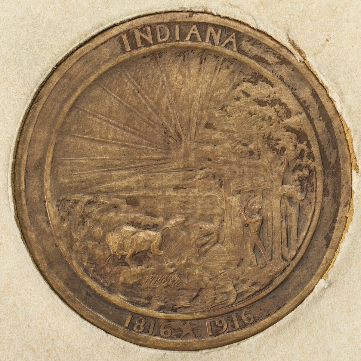 The Indiana Medal (The Admission of Indiana to the Union) [reverse]
