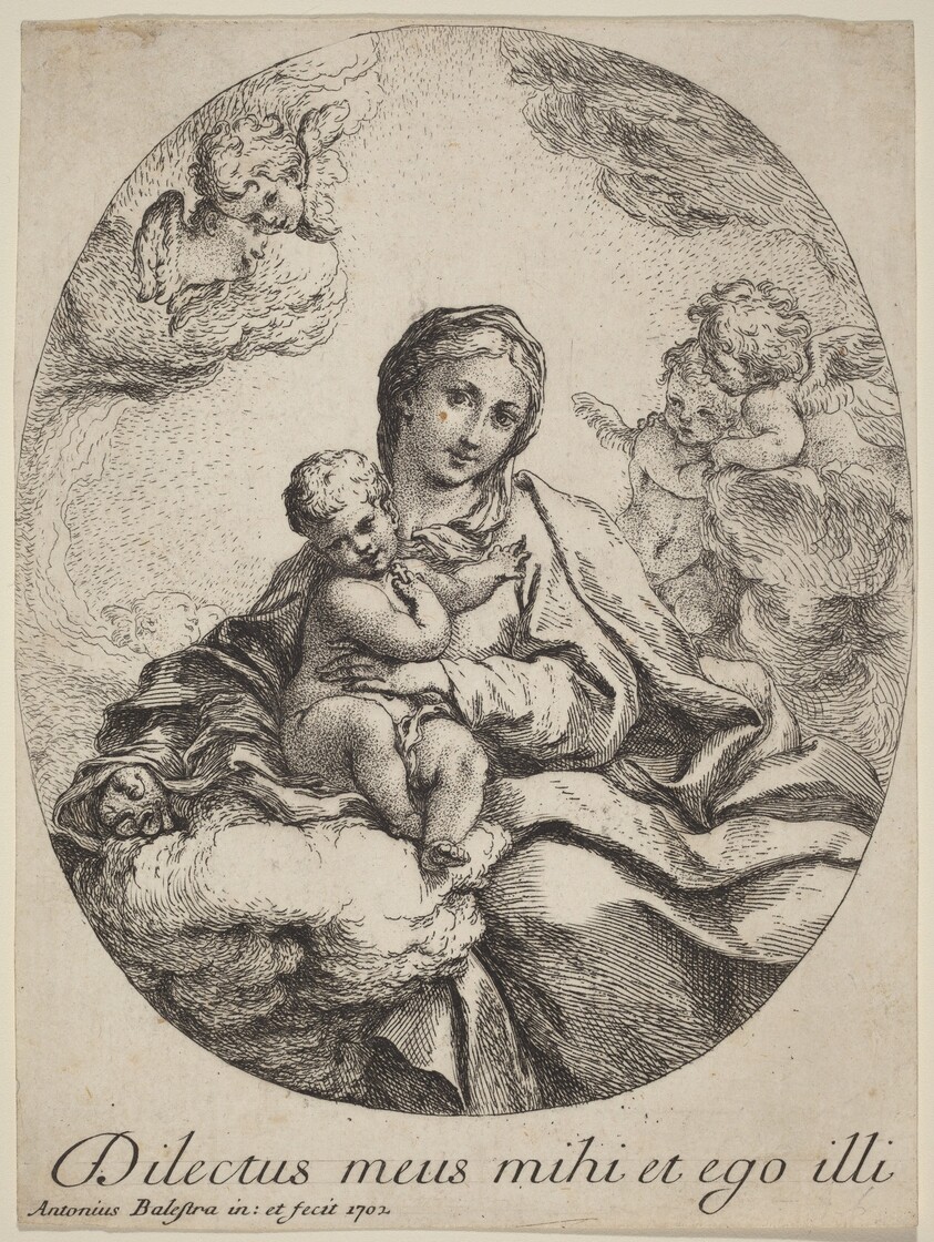 Virgin and Child on a Cloud