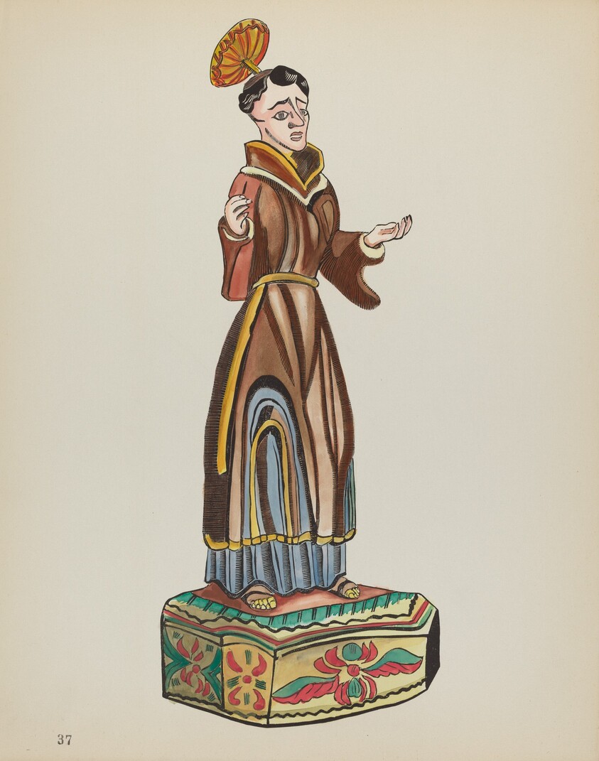 Plate 37: Saint Anthony: From Portfolio "Spanish Colonial Designs of New Mexico"